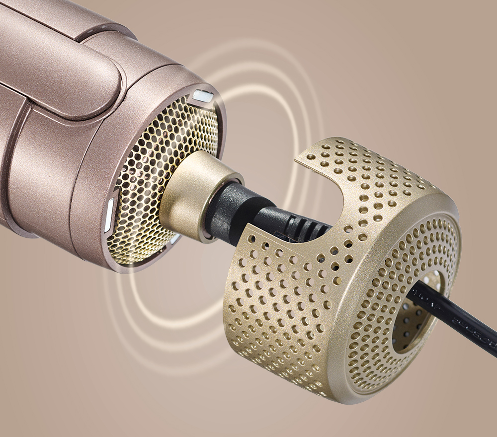 Hot Air Styler brush with magnetic removable filter